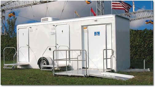 ADA Compliant Bathroom Trailer Rentals With Wheelchair Ramp in Pennsylvania